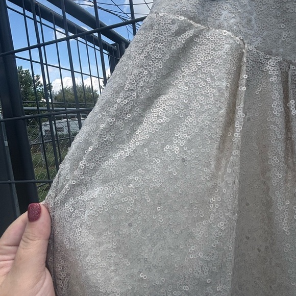 NWT Eloquii Ladies Size 14 Ivory Sequined Pleated Front Pants 36 waist - Picture 4 of 9